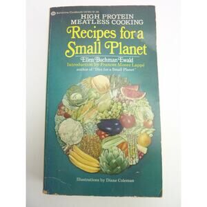 vintage paperback cookbook Recipes for a Small Planet by Ellen Buchman Ewald